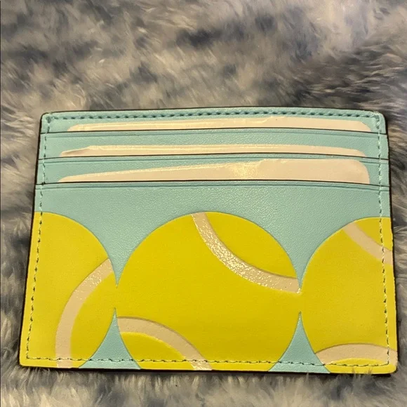Kate Spade Grand Slam Tennis Slim Card Holder New $129 MSRP Leather - Picture 2 of 4
